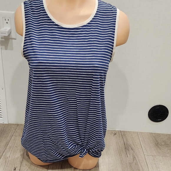 Navy Striped Sleeveless Top - Picture 1 of 6